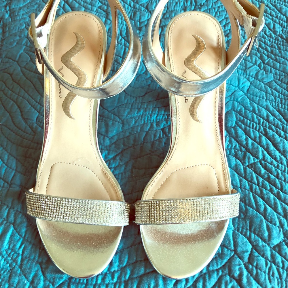 Nina Rhinestone Silver Shoes